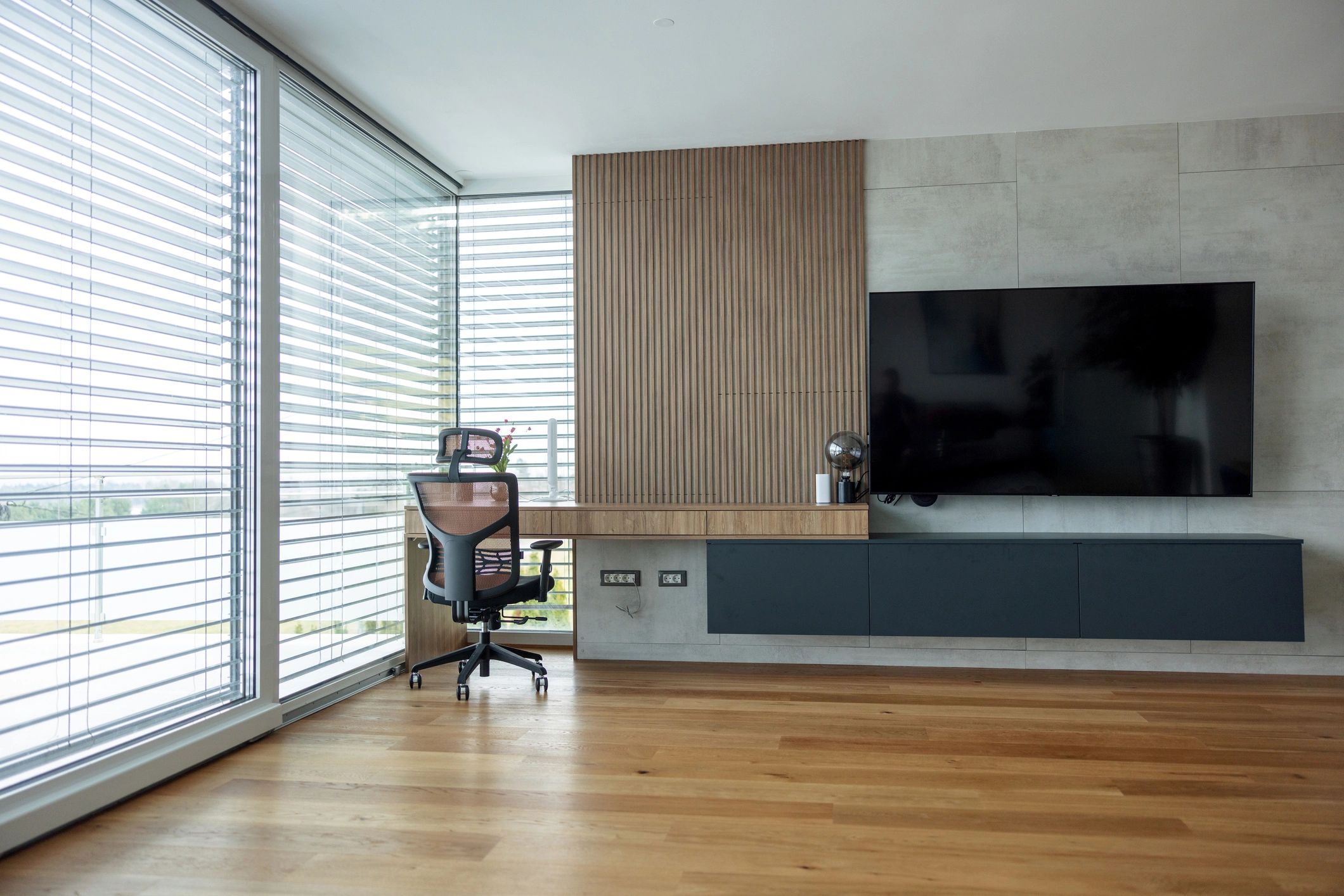 Living room interior suitable for showcasing blinds