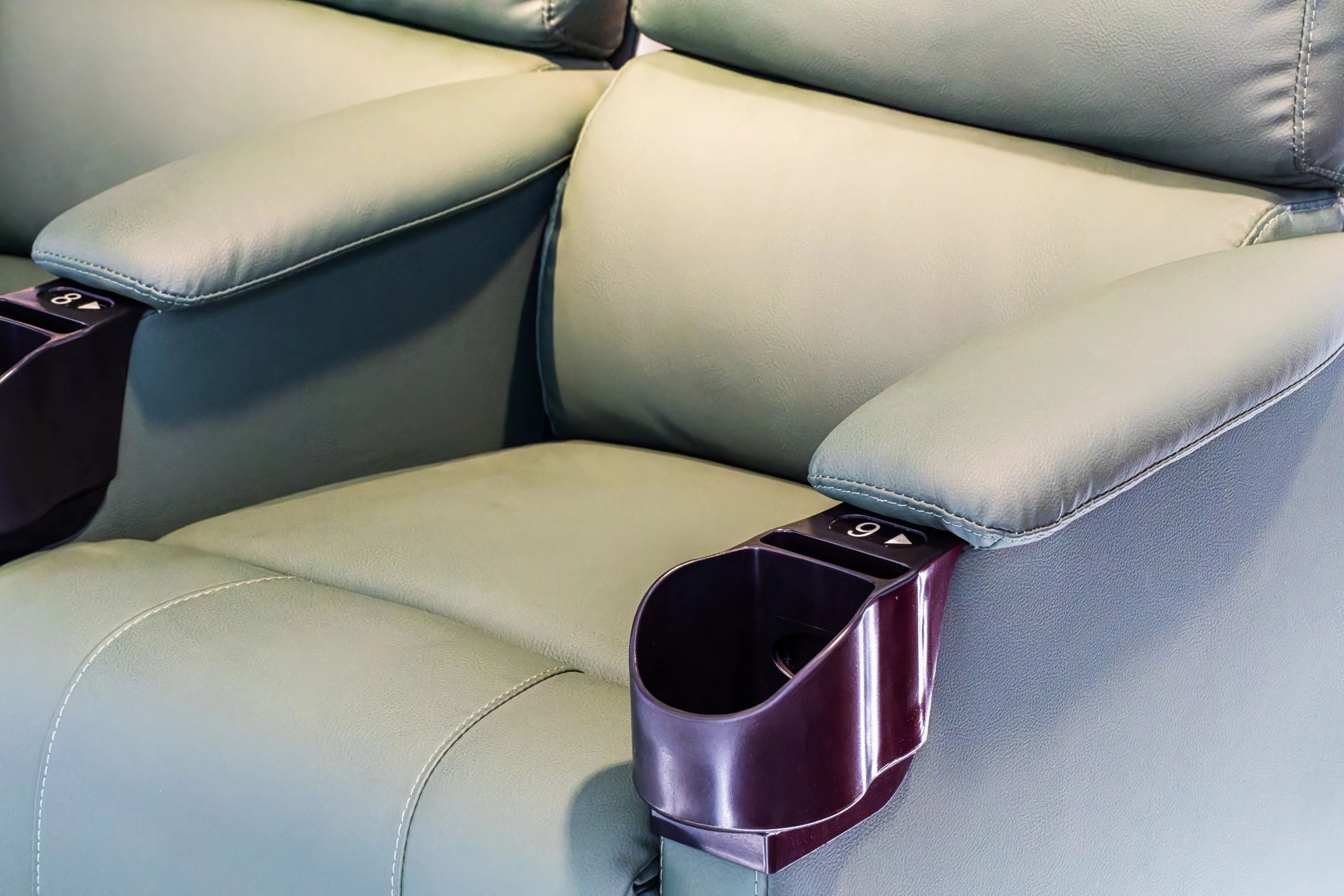 Row of upholstered seats