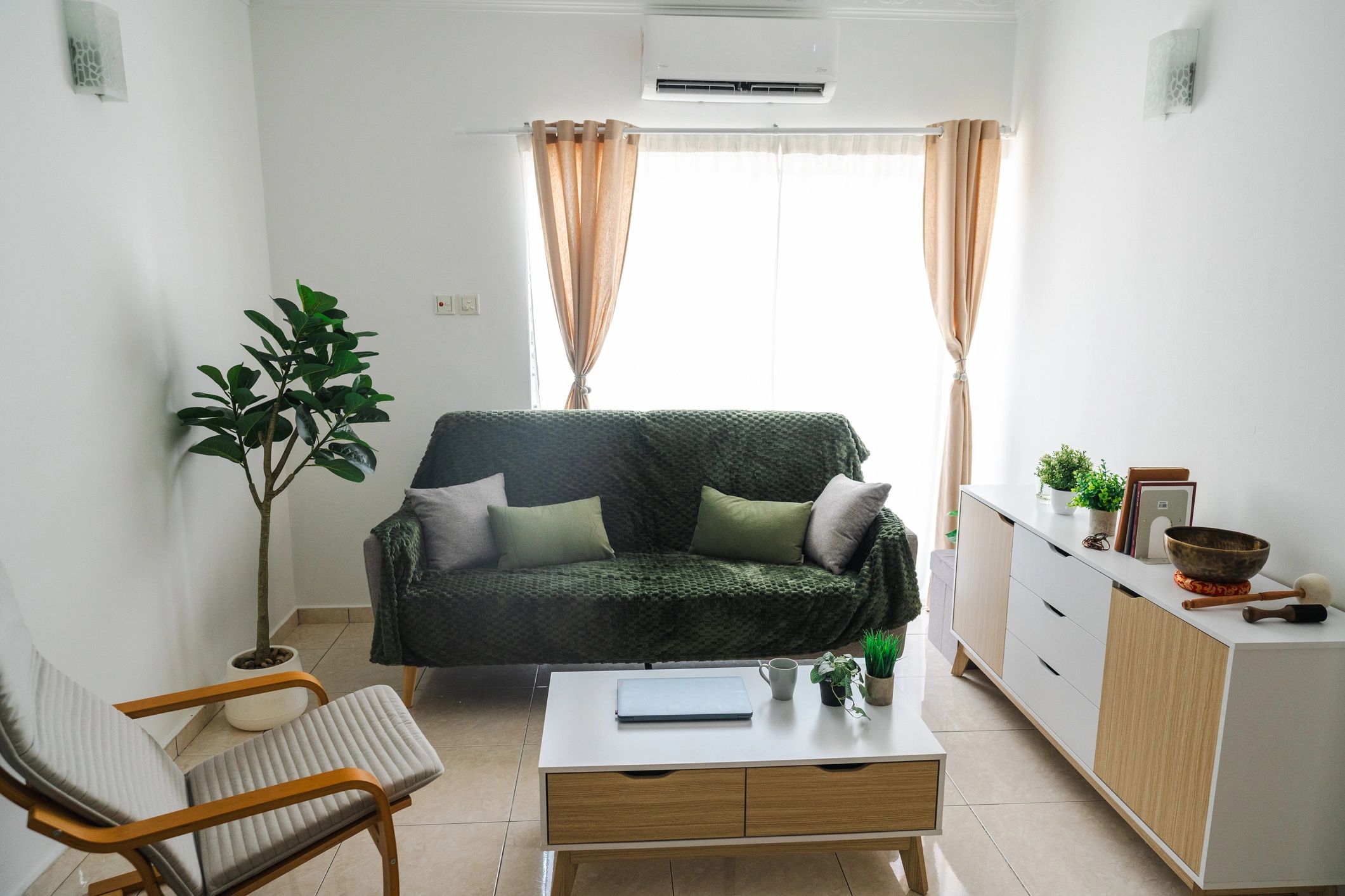 Outdoor blinds installed on a patio area