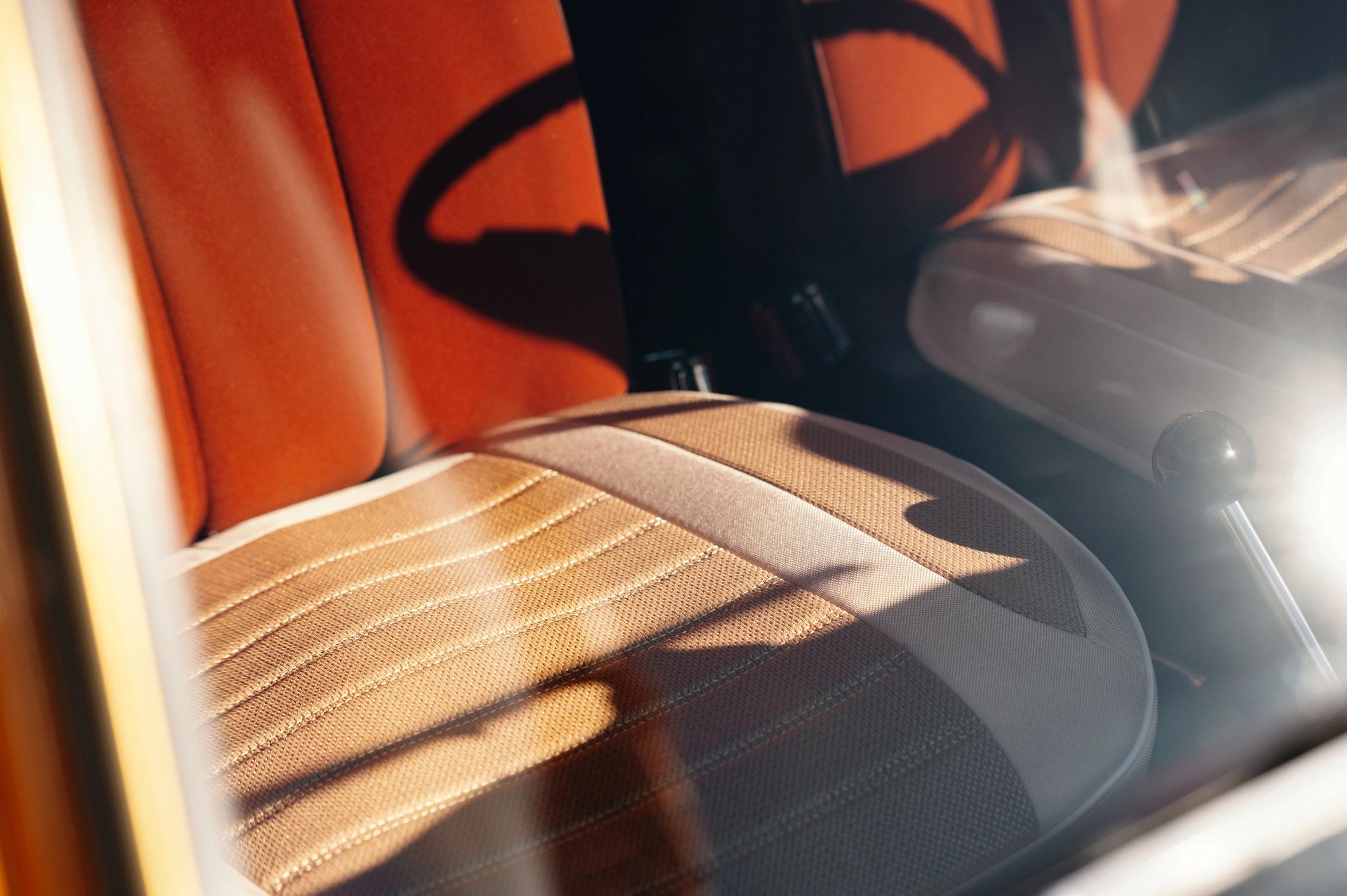 Leather car seat detail